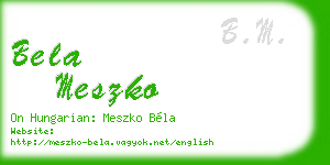bela meszko business card